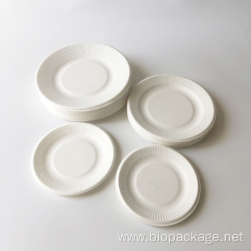 Compostable sugarcane 8 inch ripple round plate